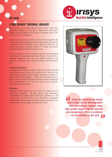 IPU 40124 - IRI 4040 (Thermal Imager) Data Sheet