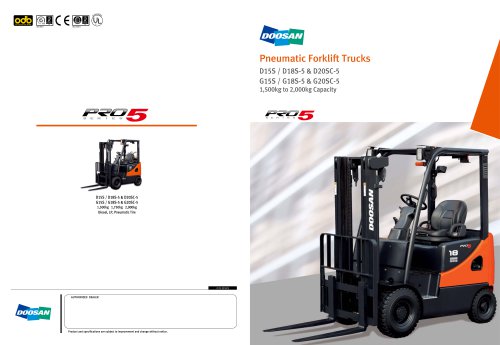 Pneumatic Forklift Trucks D15S / D18S-5 & D20SC-5 G15S / G18S-5 & G20SC-5