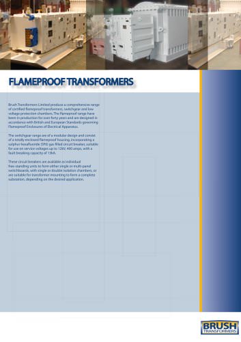 FLAMEPROOF TRANSFORMERS