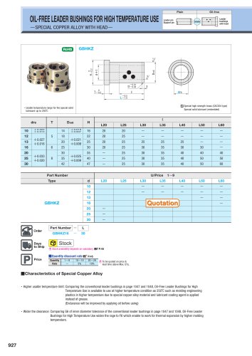 OIL-FREE LEADER BUSHINGS FOR HIGH TEMPERATURE USE