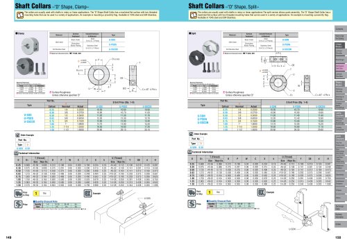 Shaft Collars -"D" Shape, Clamp-