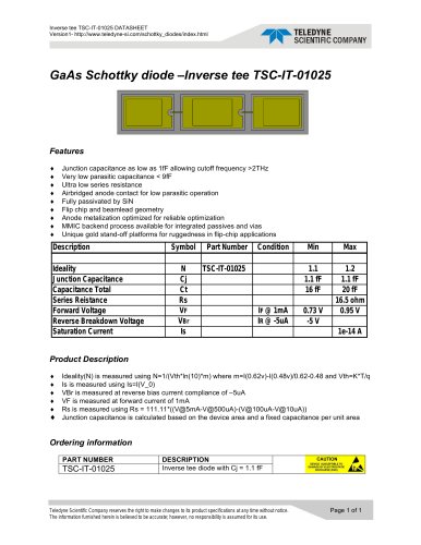 TSC-IT-01025 GaAs Schottky Diode