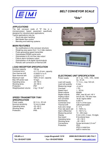 BELT CONVEYOR SCALE "S4a"