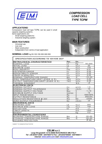 COMPRESSION LOAD CELL TYPE TCPM