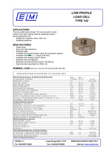 LOW PROFILE LOAD CELL TYPE 142