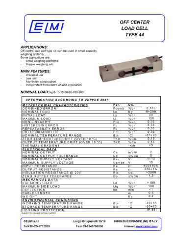 OFF CENTER LOAD CELL