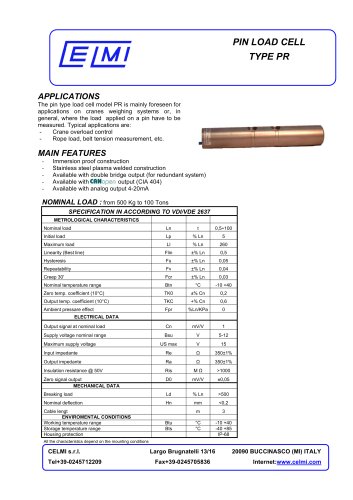 PIN LOAD CELL TYPE PR