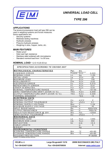 UNIVERSAL LOAD CELL TYPE 296