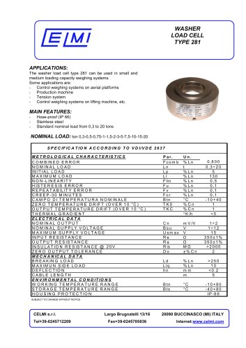 WASHER LOAD CELL TYPE 281