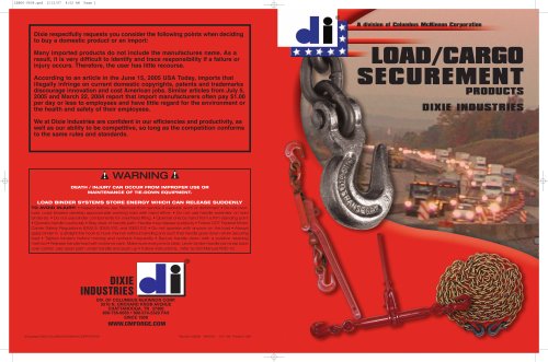 Dixie Road Securement Brochure