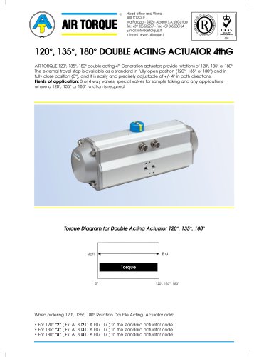 120°, 135°, 180° DOUBLE ACTING ACTUATOR 4thG