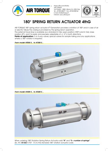 180° SPRING RETURN ACTUATOR 4thG