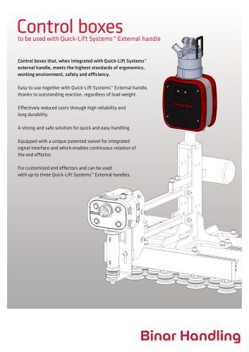 Control boxes to be used with Quick-Lift Systems™ External handle