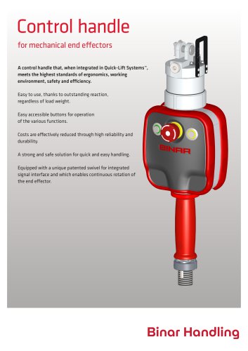 Control handle for mechanical end effectors