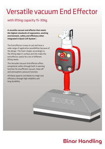 End Effector - Versatile vacuum End Effector