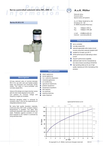 01.013.115 Servo-controlled Solenoid Valve NC, DN 13