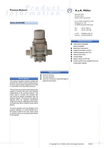 42.010.000 Pressure Reducer