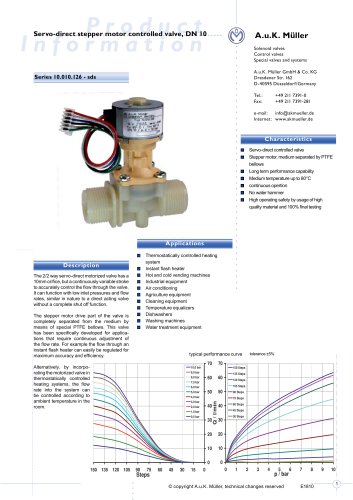 Servo-direct stepper motor controlled valve, DN 10