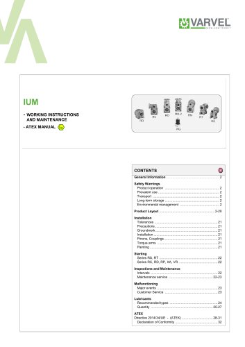 Working Instructions & Maintenance