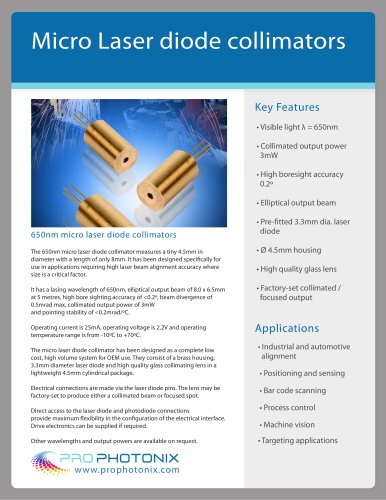 Micro Laser Diode Collimators