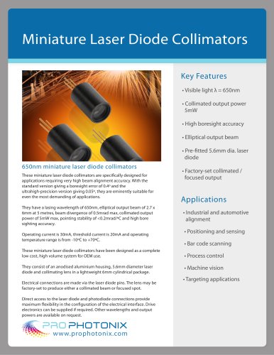 Miniature Laser Diode Collimator