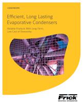 Efficient, Long Lasting Evaporative Condensers