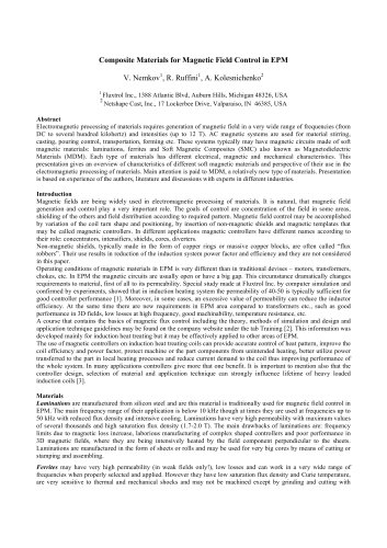 Composite Materials for Magnetic Field Control in EPM