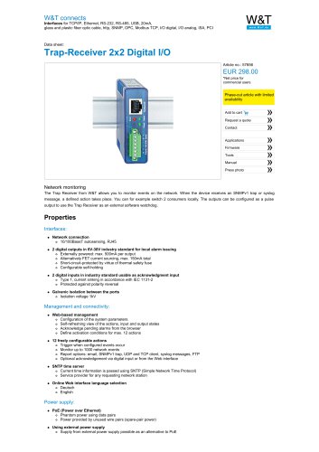 Trap-Receiver 2x2 Digital I/O