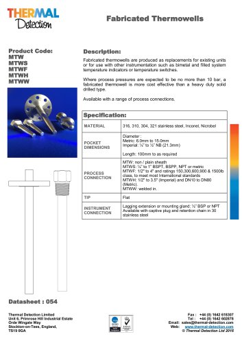 Fabricated Thermowells