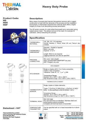 Heavy Duty Industrial Temperature Sensor (HD)