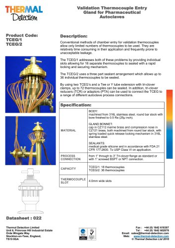 TCEG Thermocouple Entry Gland