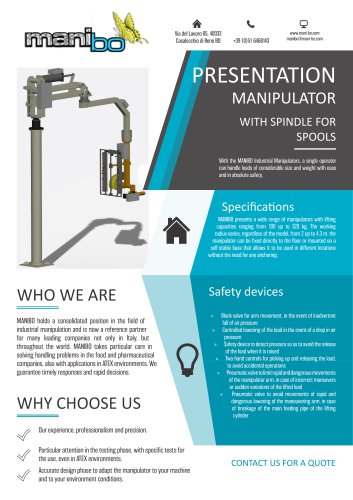 INDUSTRIAL MANIPULATOR WITH SPINDLE FOR COILS