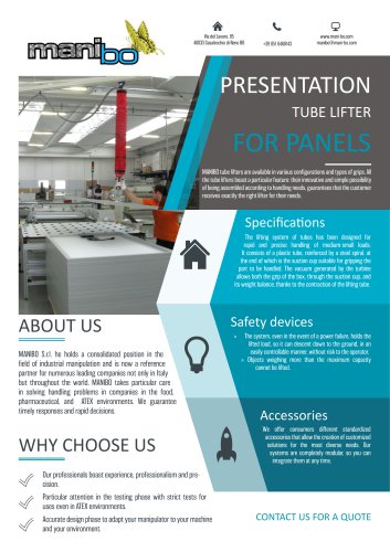 TUBE LIFTER FOR PANELS / PLEXIGLAS