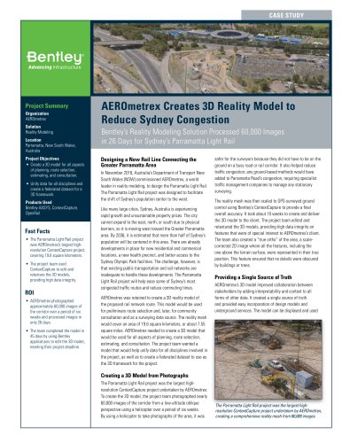 AEROmetrex Creates 3D Reality Model to Reduce Sydney Congestion - Reality Modeling Solution for Sydney’s Parramatta Light Rail