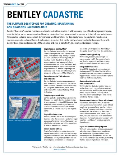 Bentley Cadastre Specsheet