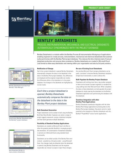 Bentley Datasheets