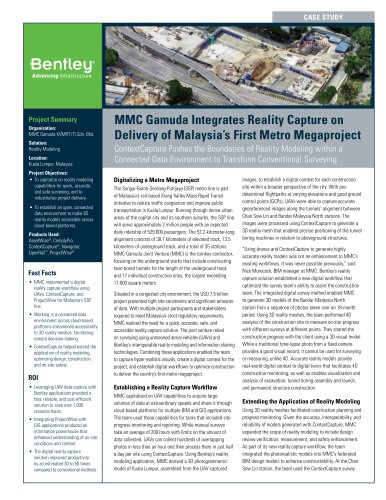 CASE STUDYMMC Gamuda Integrates Reality Capture on Delivery of Malaysia’s First Metro Megaproject