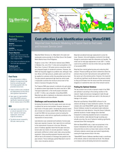 Cost-effective Leak Identification using WaterGEMS