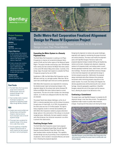 Delhi Metro Rail Corporation Finalized Alignment Design for Phase IV Expansion Project -  Rail Design Application - 3D Alignment Design