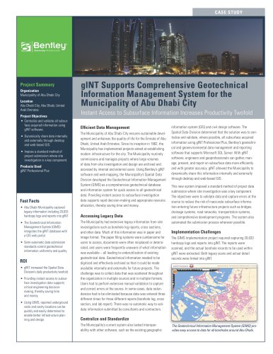 gINT Supports Comprehensive Geotechnical Information Management System for the Municipality of Abu Dhabi City