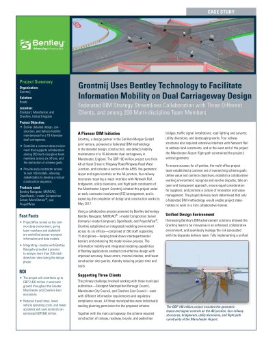 Grontmij Uses Bentley Technology to Facilitate Information Mobility on Dual Carriageway Design