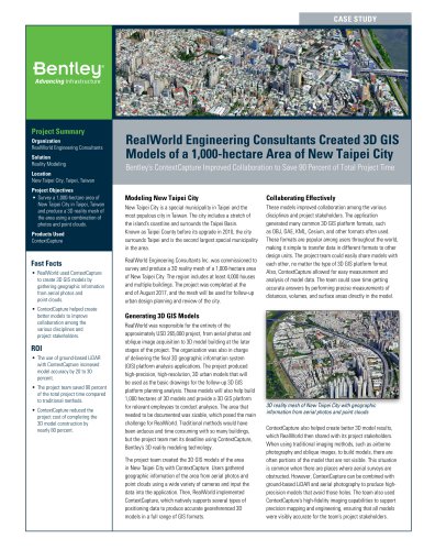 RealWorld Engineering Consultants Created 3D GIS Models of a 1,000-Hectare Area of New Taipei City