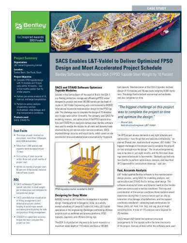 SACS Enables L&T-Valdel to Deliver Optimized FPSO Design and Meet Accelerated Project Schedule