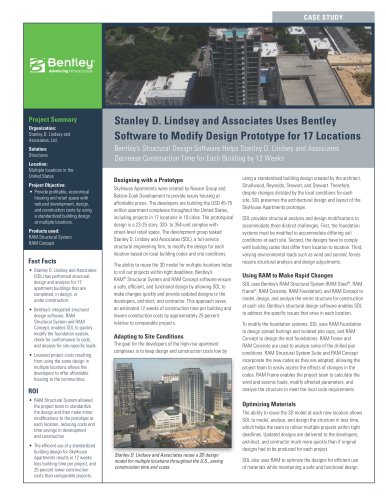 Stanley D. Lindsey and Associates Uses Bentley Software to Modify Design Prototype for 17 Locations