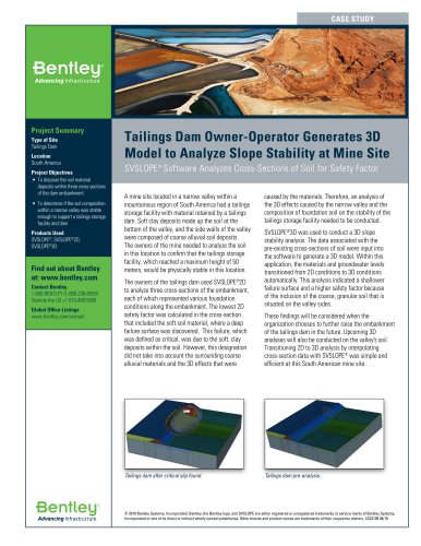 Tailings Dam Owner-Operator Generates 3D Model to Analyze Slope Stability at Mine Site