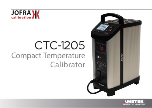 JOFRA Compact Temperature calibrator ctc-1205 datasheet