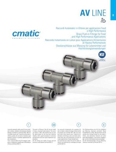 AV - Brass Push in Fittings High Performance