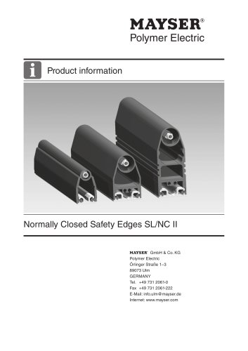 Normally closed Safety Edges SL/NCII