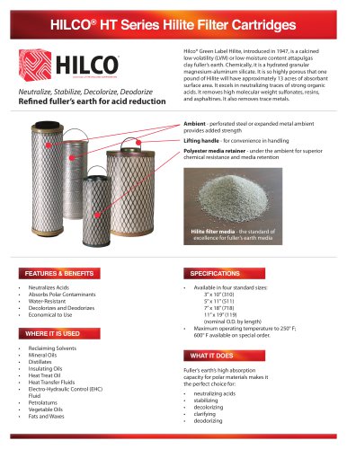 HILCO HT Series Hilite Filter Cartridges