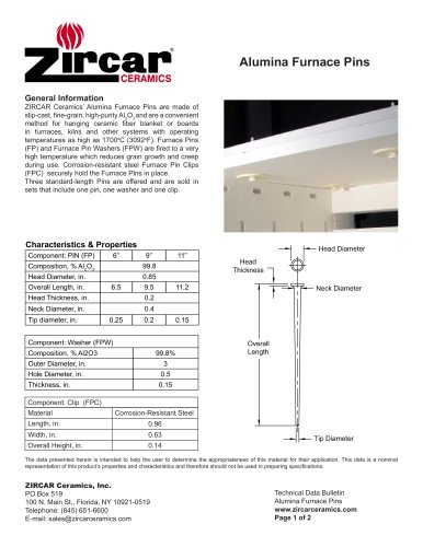 Alumina Furnace Pins
